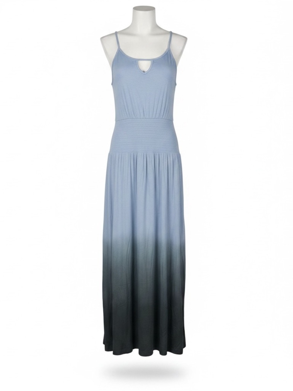 Smocked Waist Ombre Maxi - LIGHT BLUE